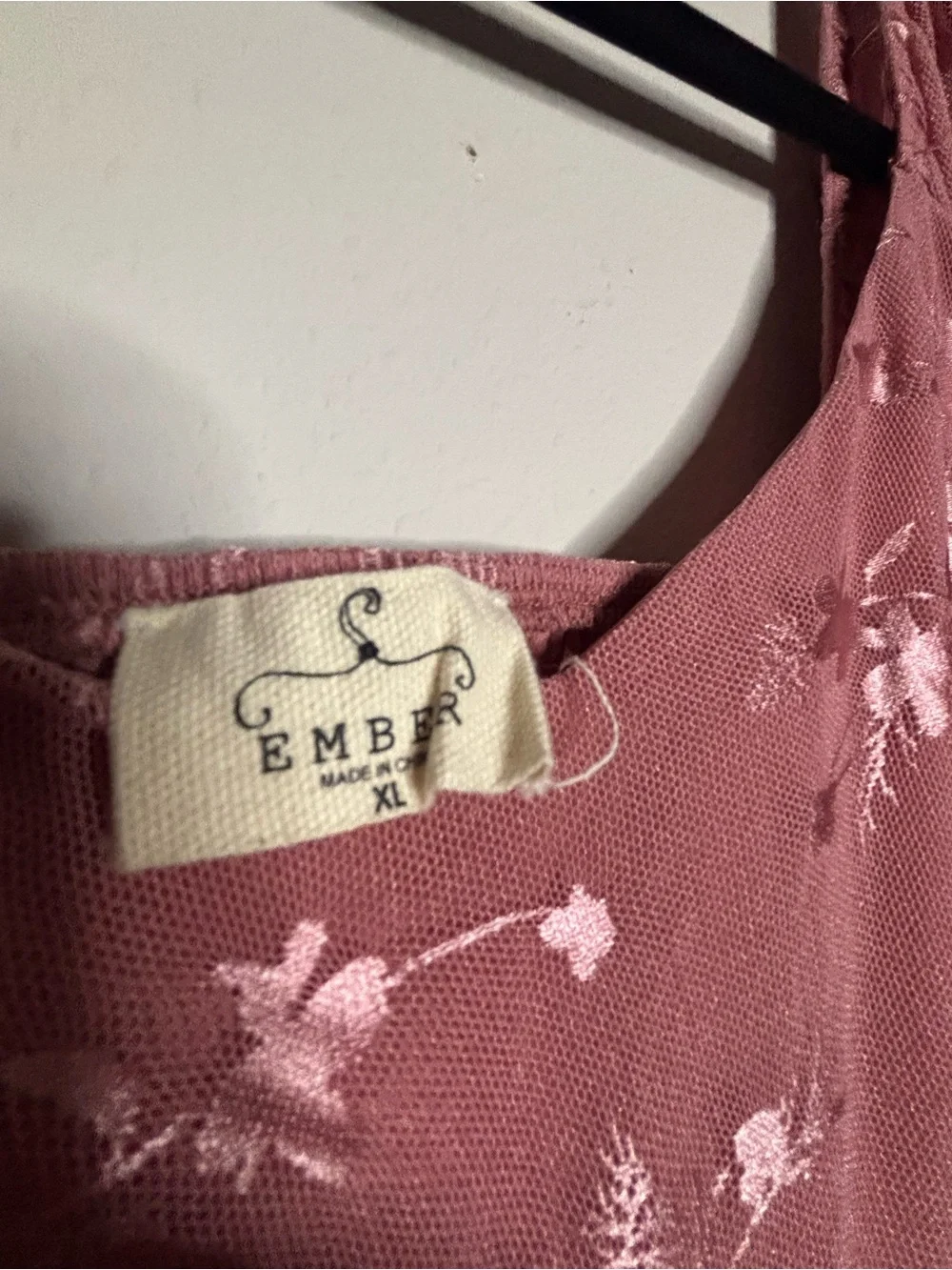 Floral Dusty Rose Maxi Dress with Puff Sleeves - Picture 3 of 3